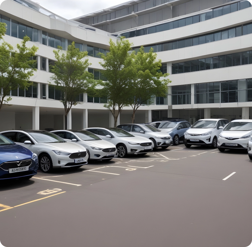 pikaso texttoimage ev car park at office