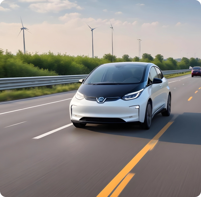 pikaso texttoimage ev car on highway
